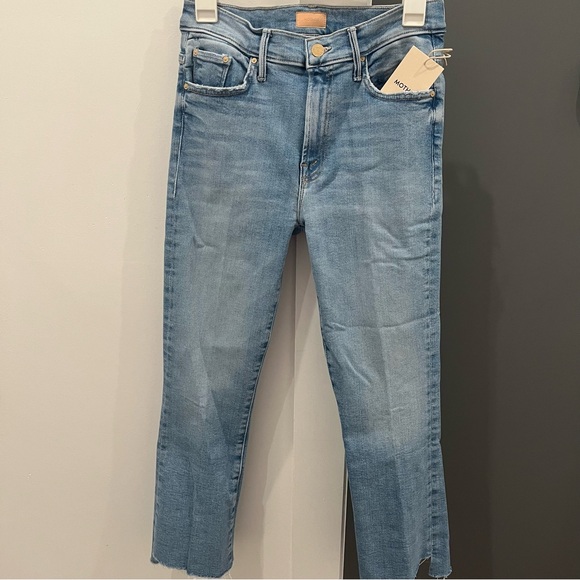 NWT Mother Denim Light Wash Limited Edition Insider Crop Step Fray Jeans 27 - Picture 2 of 9